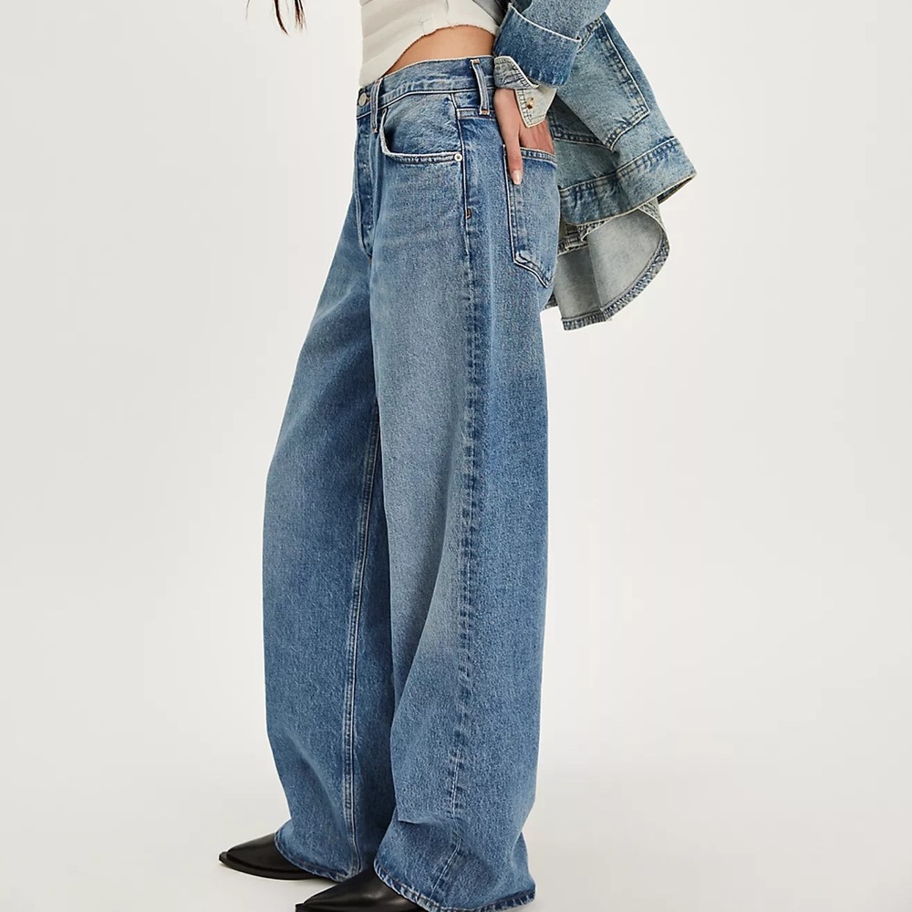 Agolde Low Slung Baggy Jeans In The Color Force